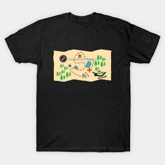 Oak Island Treasure Map T-Shirt by OakIslandMystery